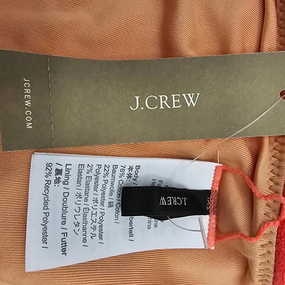 J. Crew Womans size 2X Curved Waist Cheeky Terry Bikini Bottoms in Coral NEW